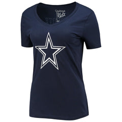 Dak Prescott Dallas Cowboys Women's Player Icon Name & Number V-Neck T-Shirt - Navy on sale