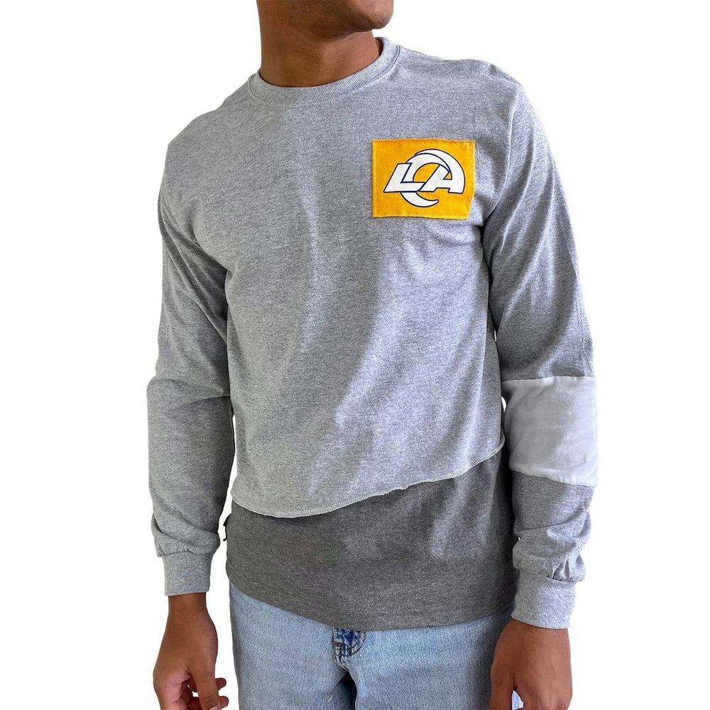 Los Angeles Rams Refried Apparel Sustainable Angle Long Sleeve T-Shirt - Gray for sale
