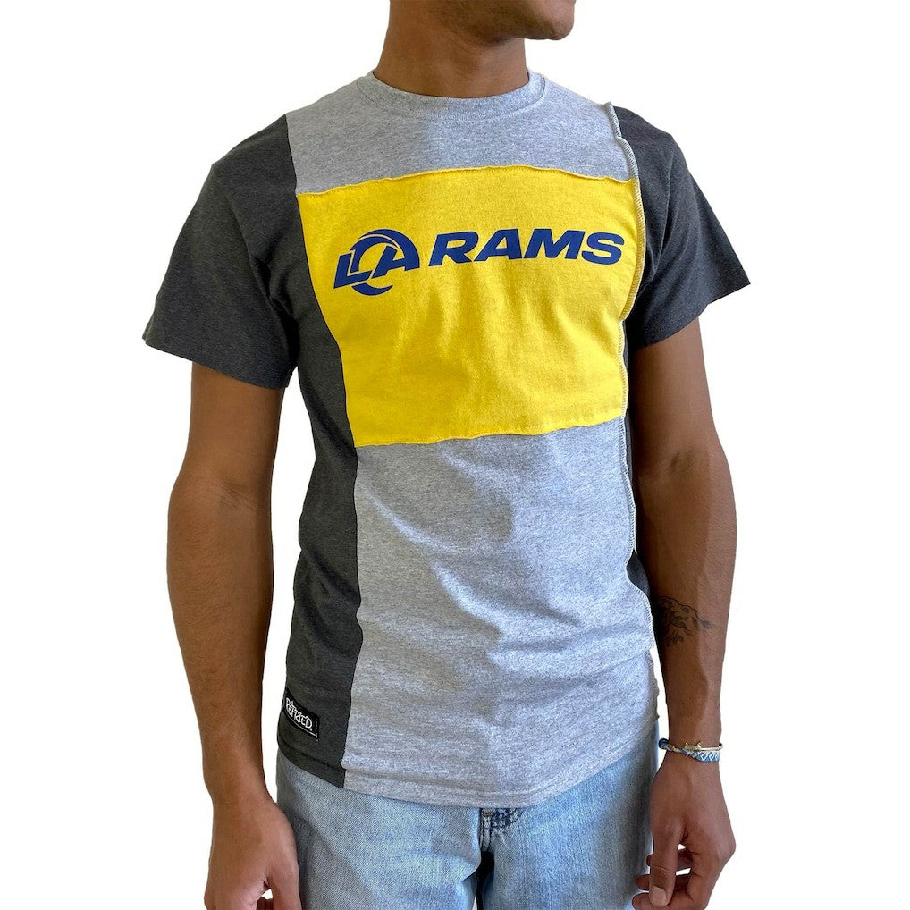 Los Angeles Rams Refried Apparel Sustainable Split T-Shirt - Heather Gray discount