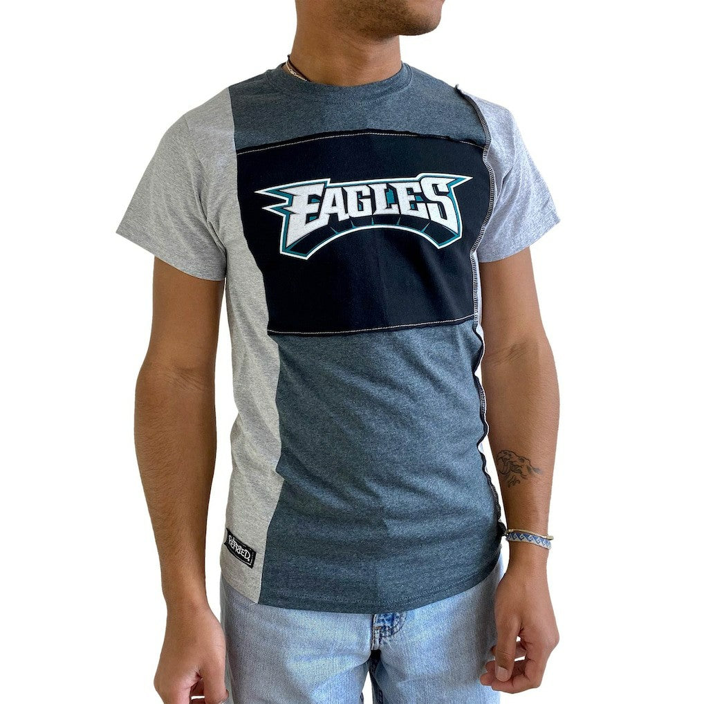 Philadelphia Eagles Refried Apparel Sustainable Split T-Shirt - Heather Charcoal cheap
