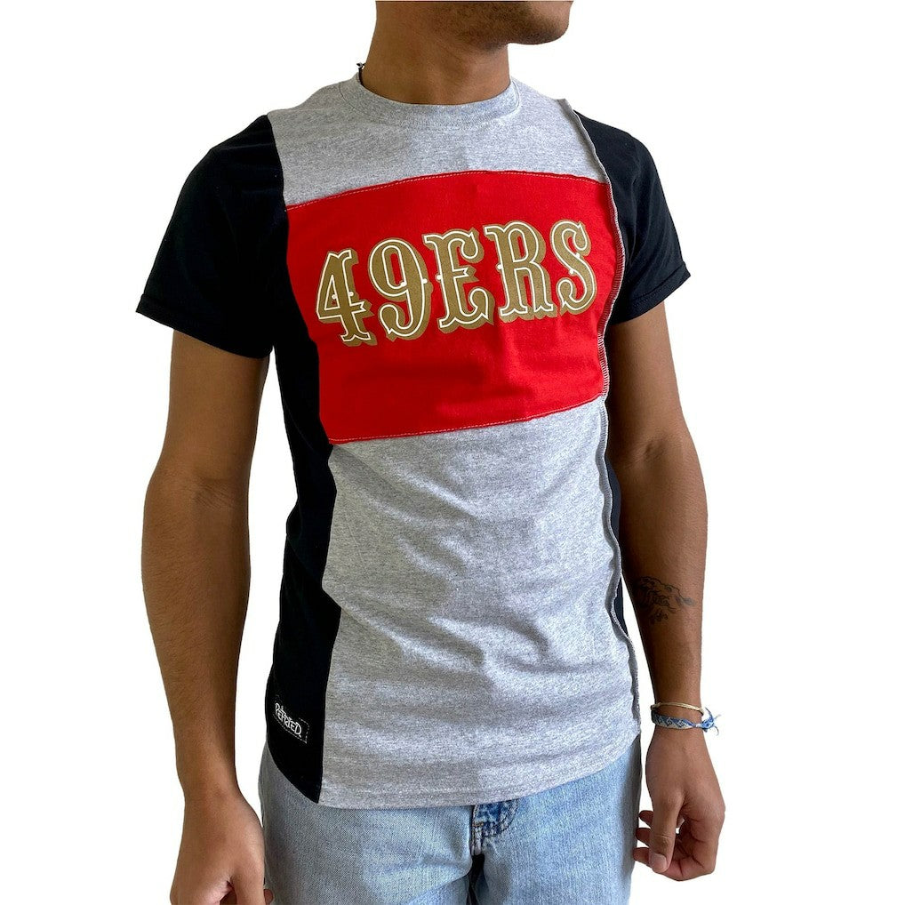 San Francisco 49ers Refried Apparel Sustainable Split T-Shirt - Heather Gray outlet