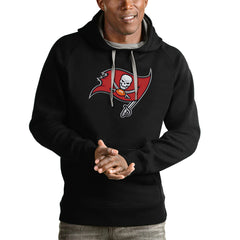 Tampa Bay Buccaneers Antigua Victory Pullover Hoodie - Black for sale