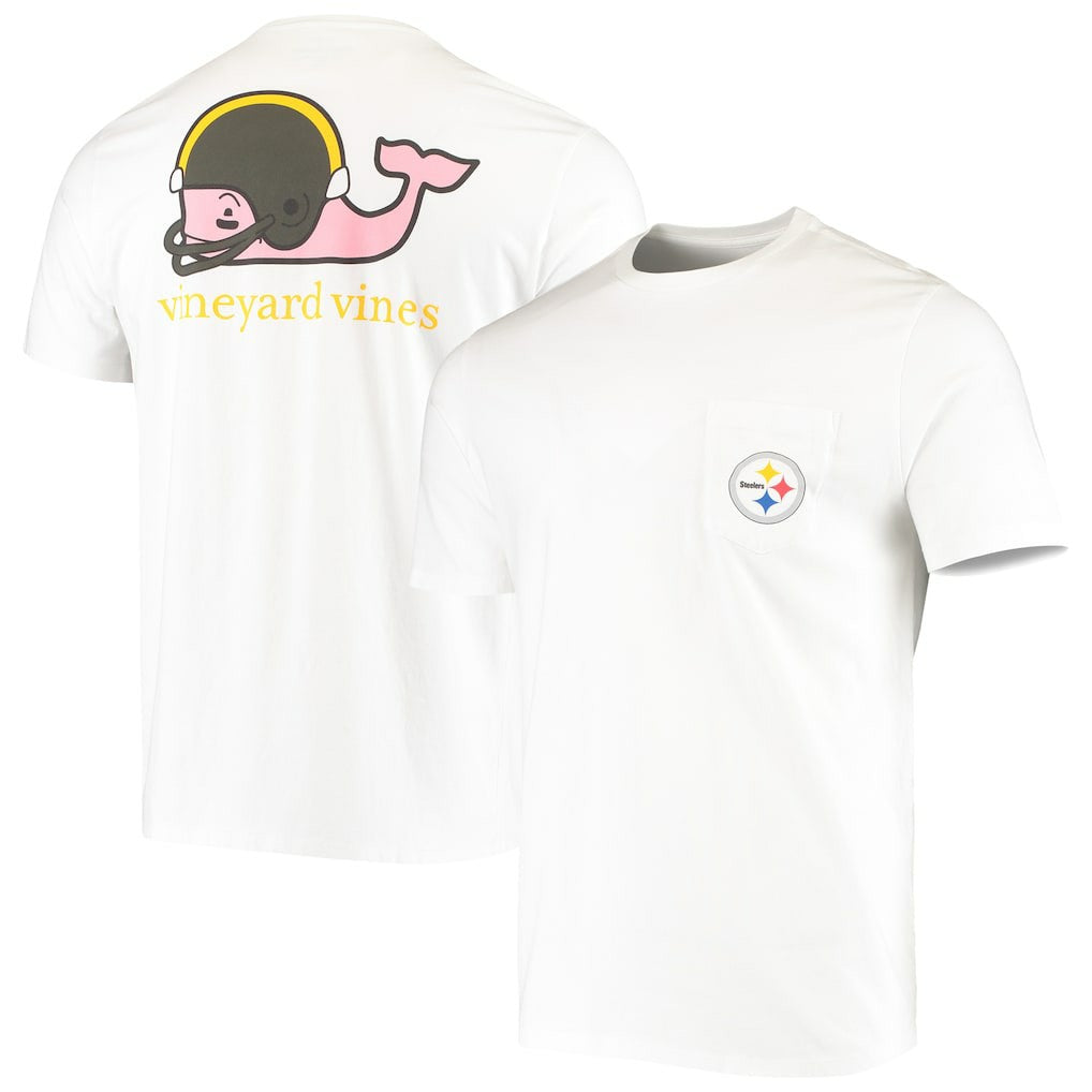 Pittsburgh Steelers Vineyard Vines Big & Tall Helmet T-Shirt - White sale
