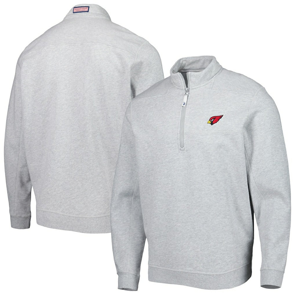 Arizona Cardinals Vineyard Vines Shep Shirt Quarter-Zip Sweatshirt - Heather Gray on sale