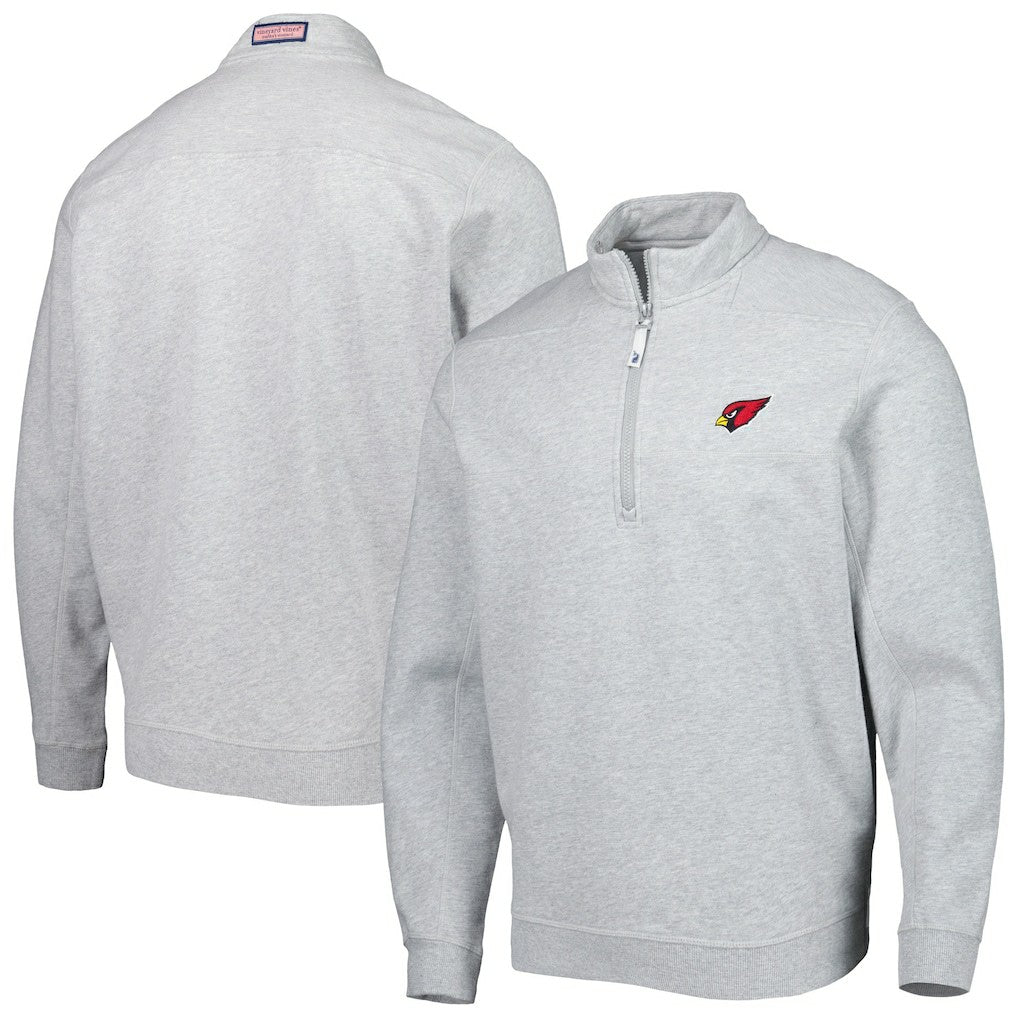 Arizona Cardinals Vineyard Vines Shep Shirt Quarter-Zip Sweatshirt - Heather Gray on sale