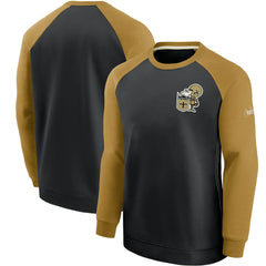New Orleans Saints Historic Raglan Performance Pullover Sweater - Black/Gold | Nike outlet