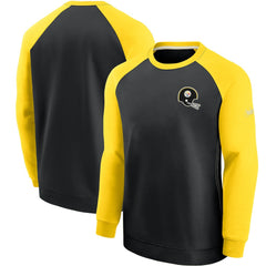 Pittsburgh Steelers Historic Raglan Crew Performance Sweater - Black/Gold | Nike outlet