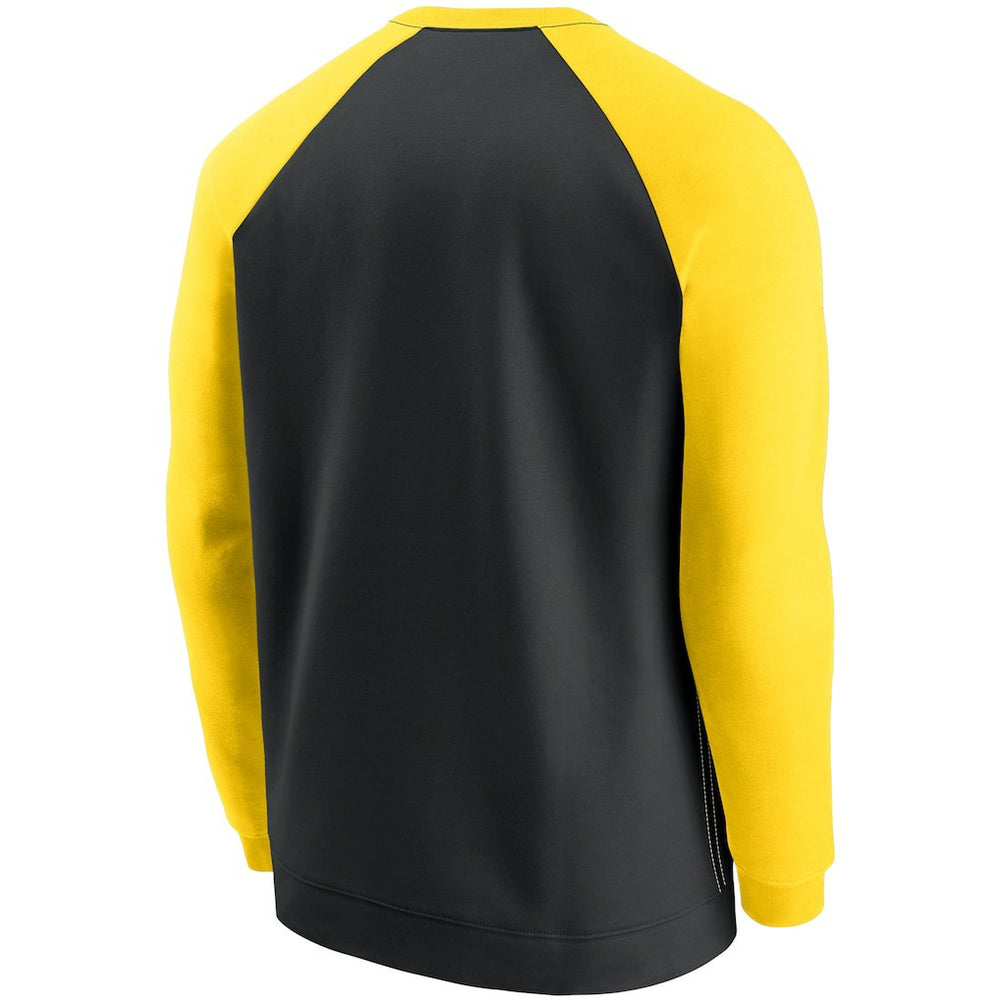 Pittsburgh Steelers Historic Raglan Crew Performance Sweater - Black/Gold | Nike outlet