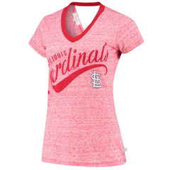 St. Louis Cardinals Touch Women's Hail Mary V-Neck Back Wrap T-Shirt - Red