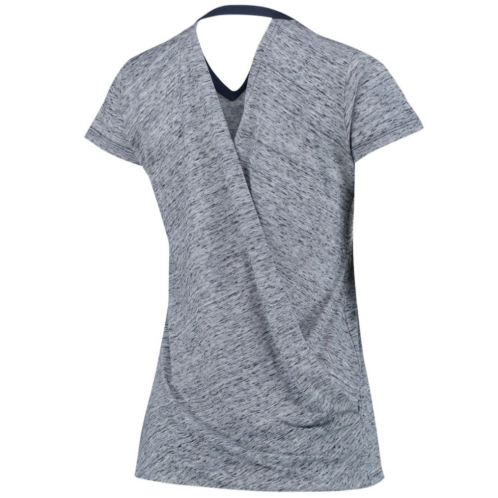 Boston Red Sox Touch Women's Hail Mary V-Neck Back Wrap T-Shirt - Navy