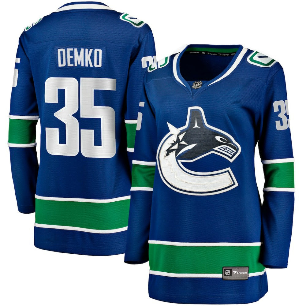 Thatcher Demko Vancouver Canucks Fanatics Women's Home Breakaway Jersey Blue