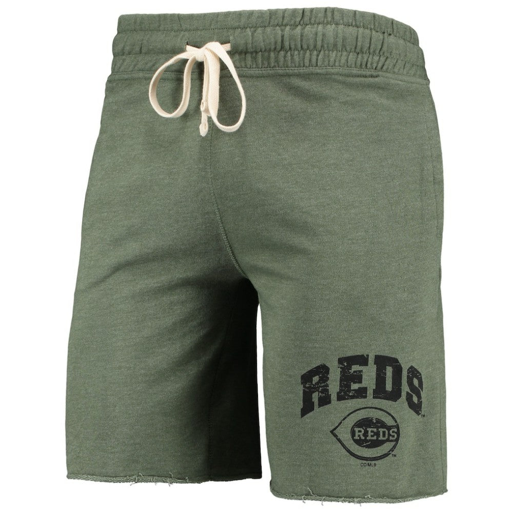 Cincinnati Reds Concepts Sport Mainstream Tri-Blend Shorts - Heathered Olive