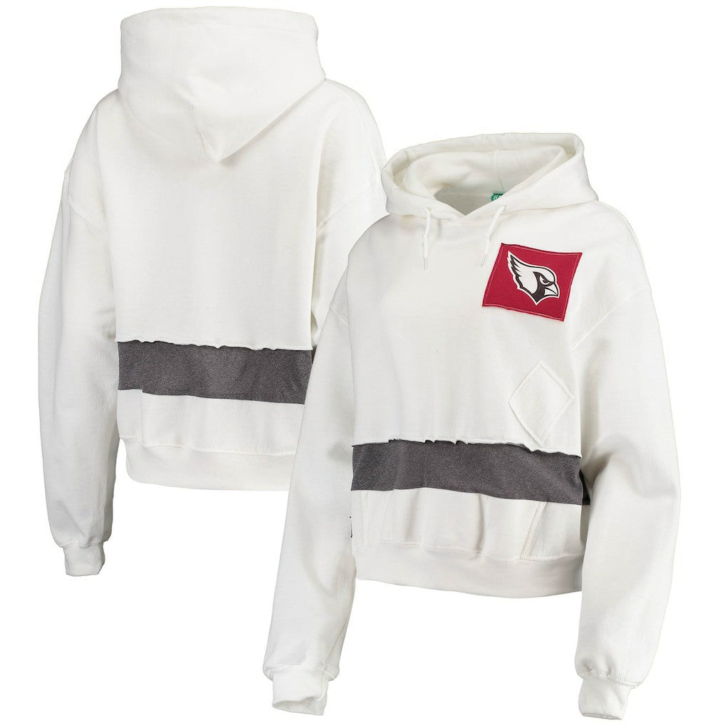 Arizona Cardinals Refried Apparel Women's Sustainable Crop Dolman Pullover Hoodie - White sale