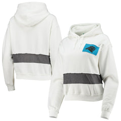 Carolina Panthers Refried Apparel Women's Sustainable Crop Dolman Pullover Hoodie - White sale