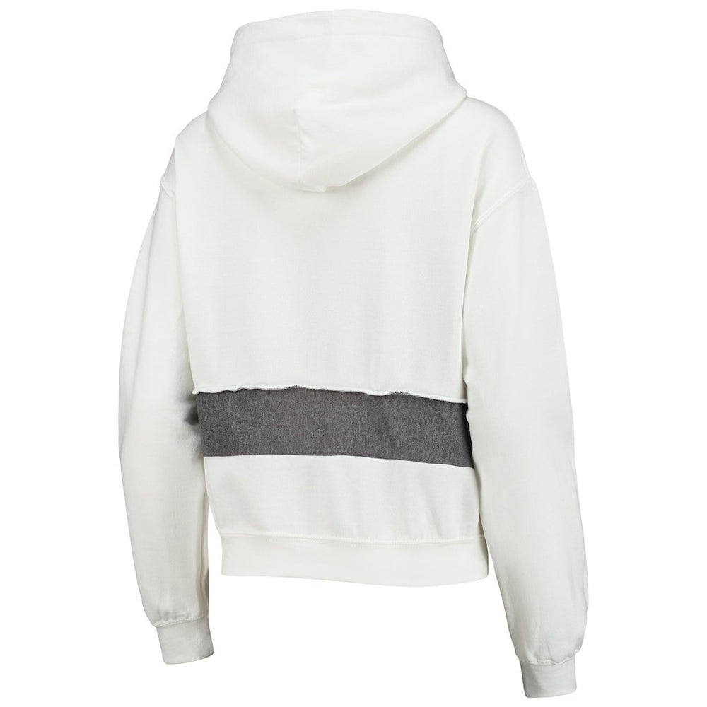 Carolina Panthers Refried Apparel Women's Sustainable Crop Dolman Pullover Hoodie - White sale