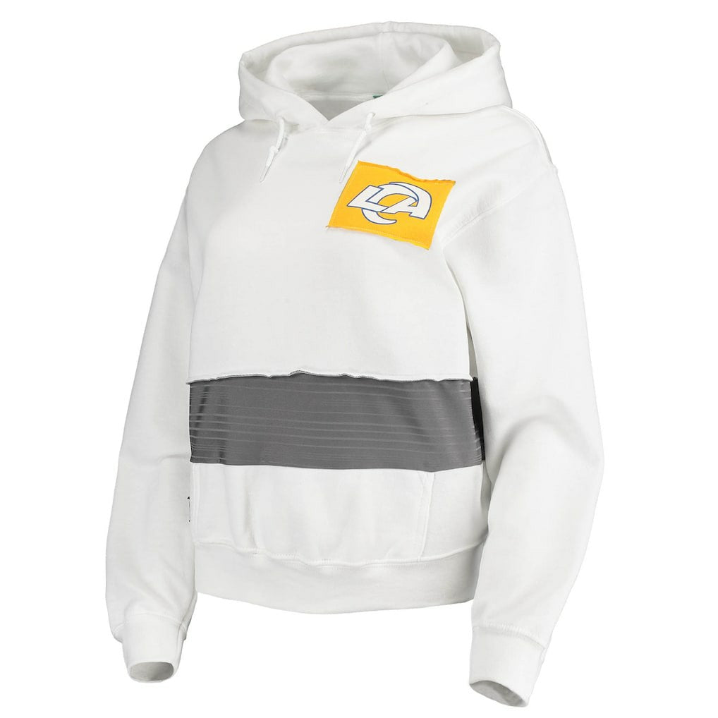 Los Angeles Rams Refried Apparel Women's Sustainable Crop Dolman Pullover Hoodie - White cheap