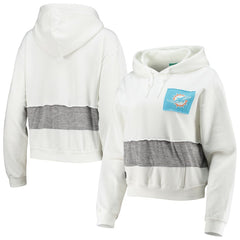 Miami Dolphins Refried Apparel Women's Sustainable Crop Dolman Pullover Hoodie - White outlet
