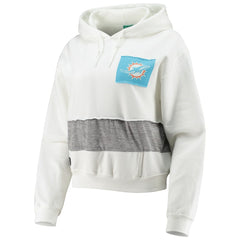 Miami Dolphins Refried Apparel Women's Sustainable Crop Dolman Pullover Hoodie - White outlet