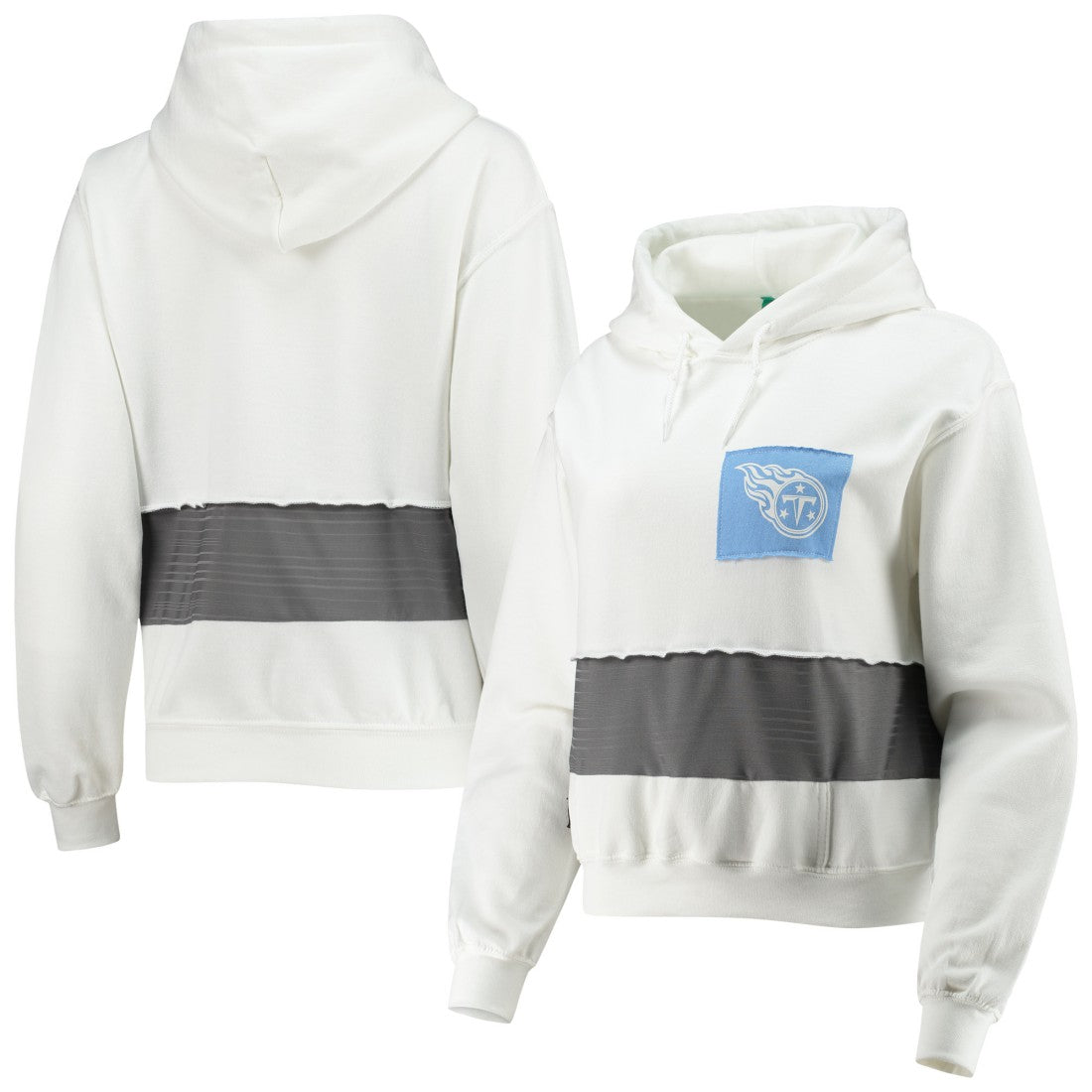 Tennessee Titans Refried Apparel Women's Sustainable Crop Dolman Pullover Hoodie - White sale