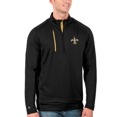 New Orleans Saints Antigua Generation Quarter-Zip Pullover Jacket - Black/Gold discount
