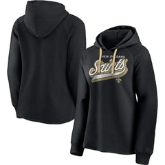 New Orleans Saints Women's First Contact Raglan Pullover Hoodie - Black for sale
