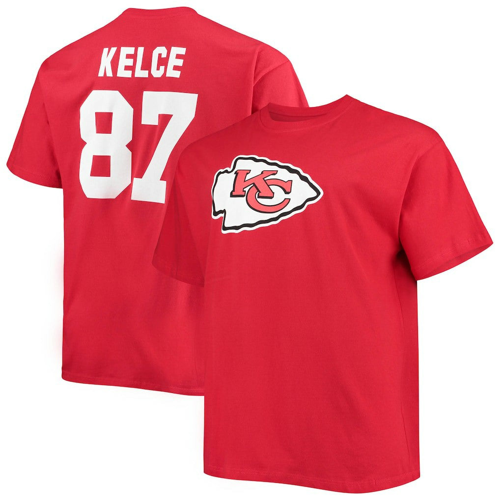 Travis Kelce Kansas City Chiefs Big & Tall Player Name & Number T-Shirt - Red outlet