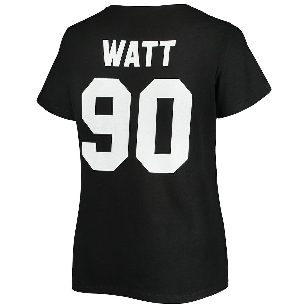 T.J. Watt Pittsburgh Steelers Women's Plus Size Name & Number V-Neck T-Shirt - Black for sale