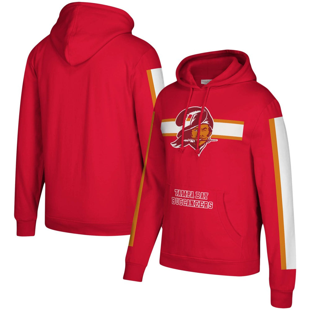 Tampa Bay Buccaneers Three Stripe Pullover Hoodie - Red cheap