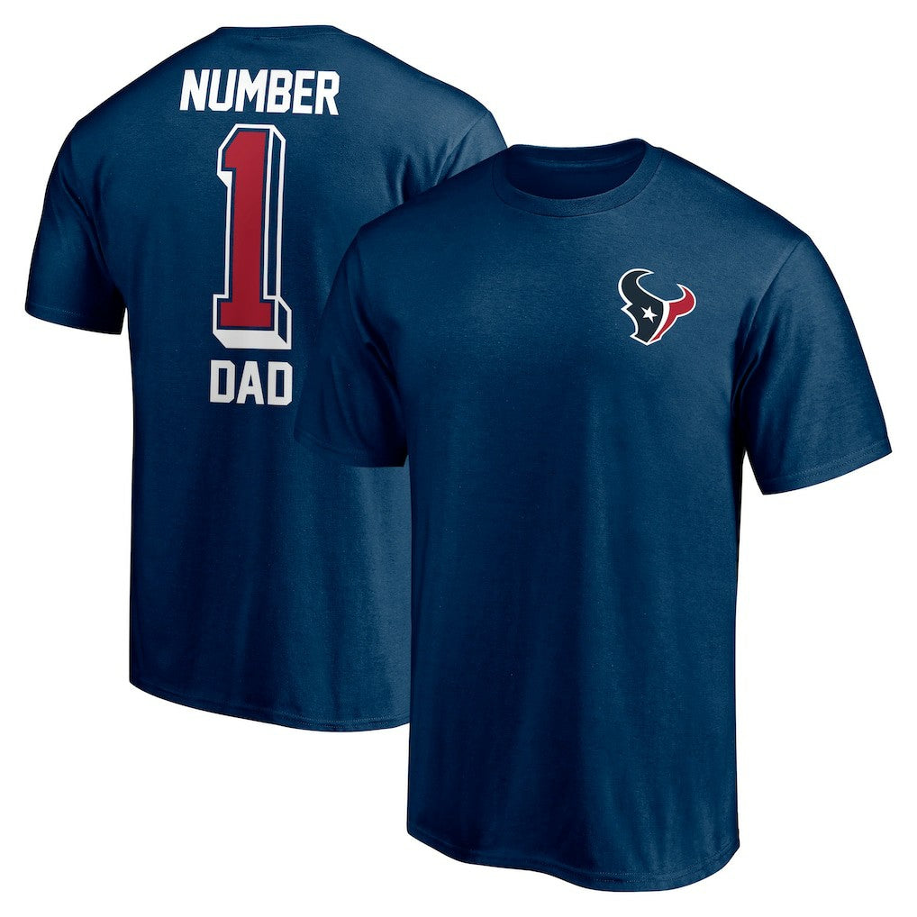 Houston Texans #1 Dad T-Shirt - Navy cheap