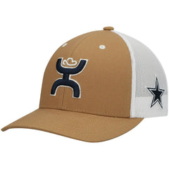 Dallas Cowboys HOOey Logo Trucker Snapback Hat - Tan/White online