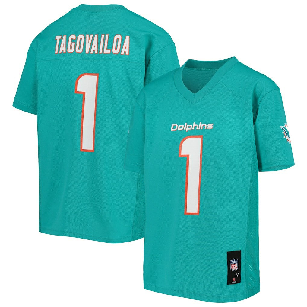 Tua Tagovailoa Miami Dolphins Youth Replica Player Jersey - Aqua for sale