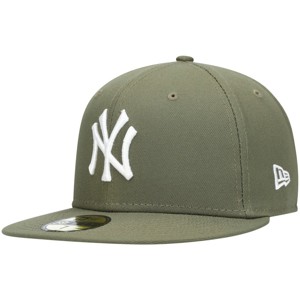 New York Yankees White Logo 59FIFTY Fitted Hat - Olive | New Era