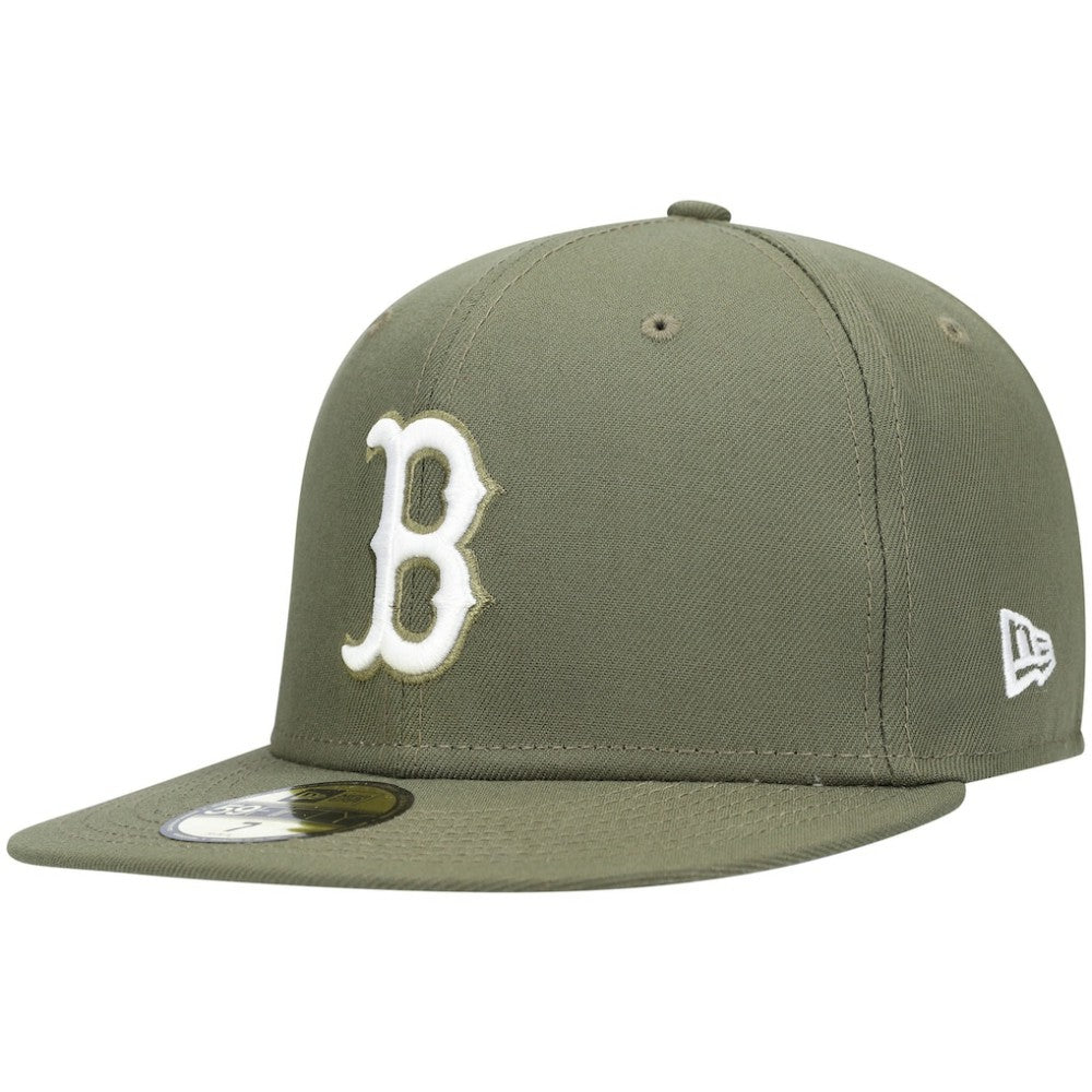 Boston Red Sox White Logo 59FIFTY Fitted Hat - Olive | New Era