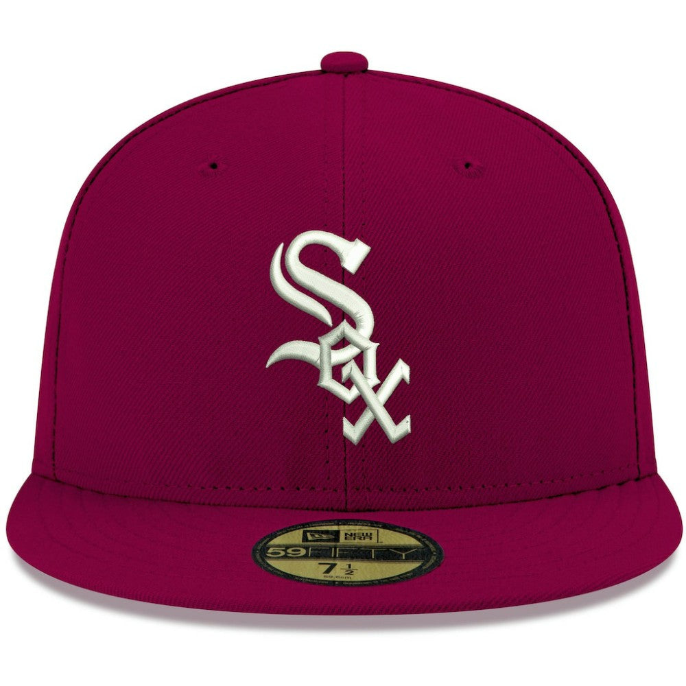 Chicago White Sox White Logo 59FIFTY Fitted Hat - Cardinal | New Era