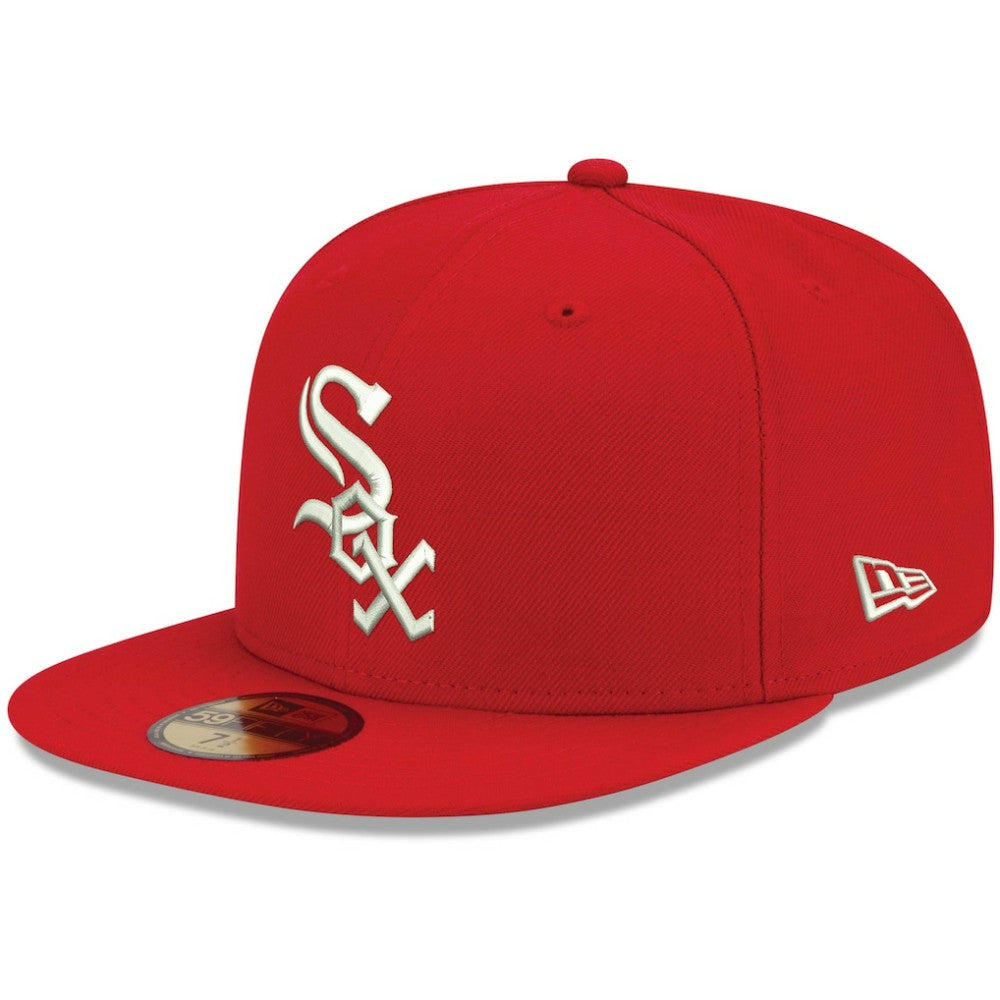 Chicago White Sox White Logo 59FIFTY Fitted Hat - Red | New Era
