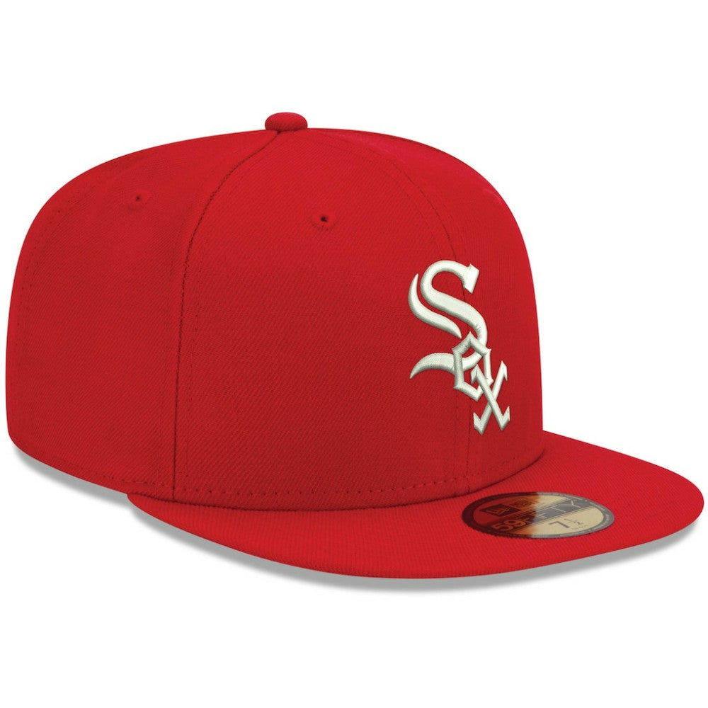 Chicago White Sox White Logo 59FIFTY Fitted Hat - Red | New Era