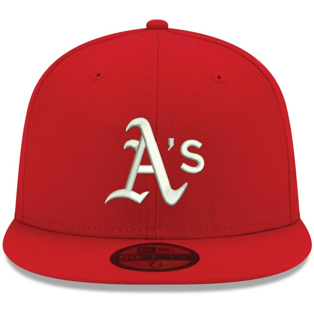 Athletics White Logo 59FIFTY Fitted Hat - Red | New Era