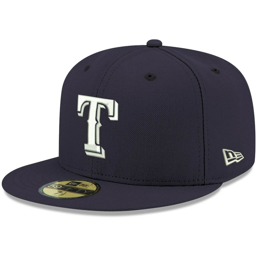 Texas Rangers White Logo 59FIFTY Fitted Hat - Navy | New Era