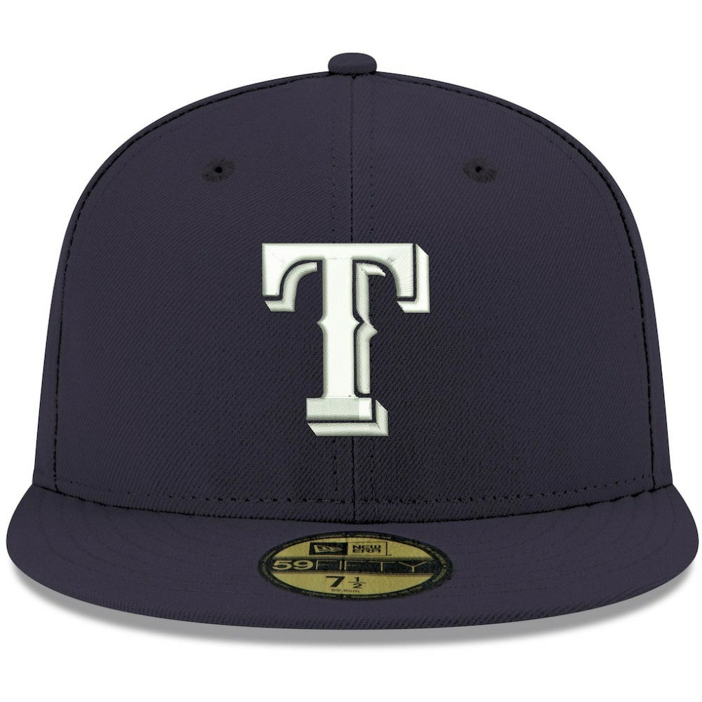 Texas Rangers White Logo 59FIFTY Fitted Hat - Navy | New Era