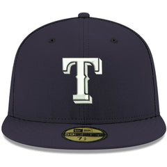 Texas Rangers White Logo 59FIFTY Fitted Hat - Navy | New Era