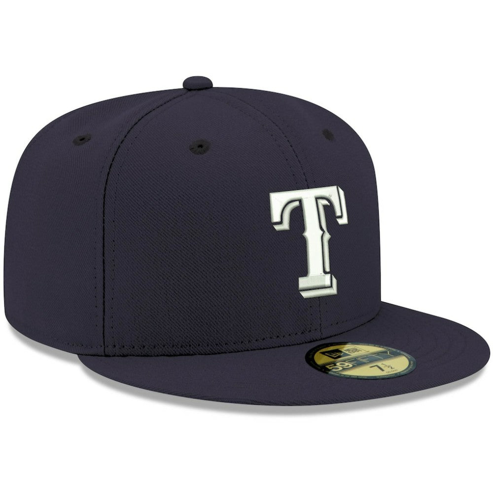 Texas Rangers White Logo 59FIFTY Fitted Hat - Navy | New Era