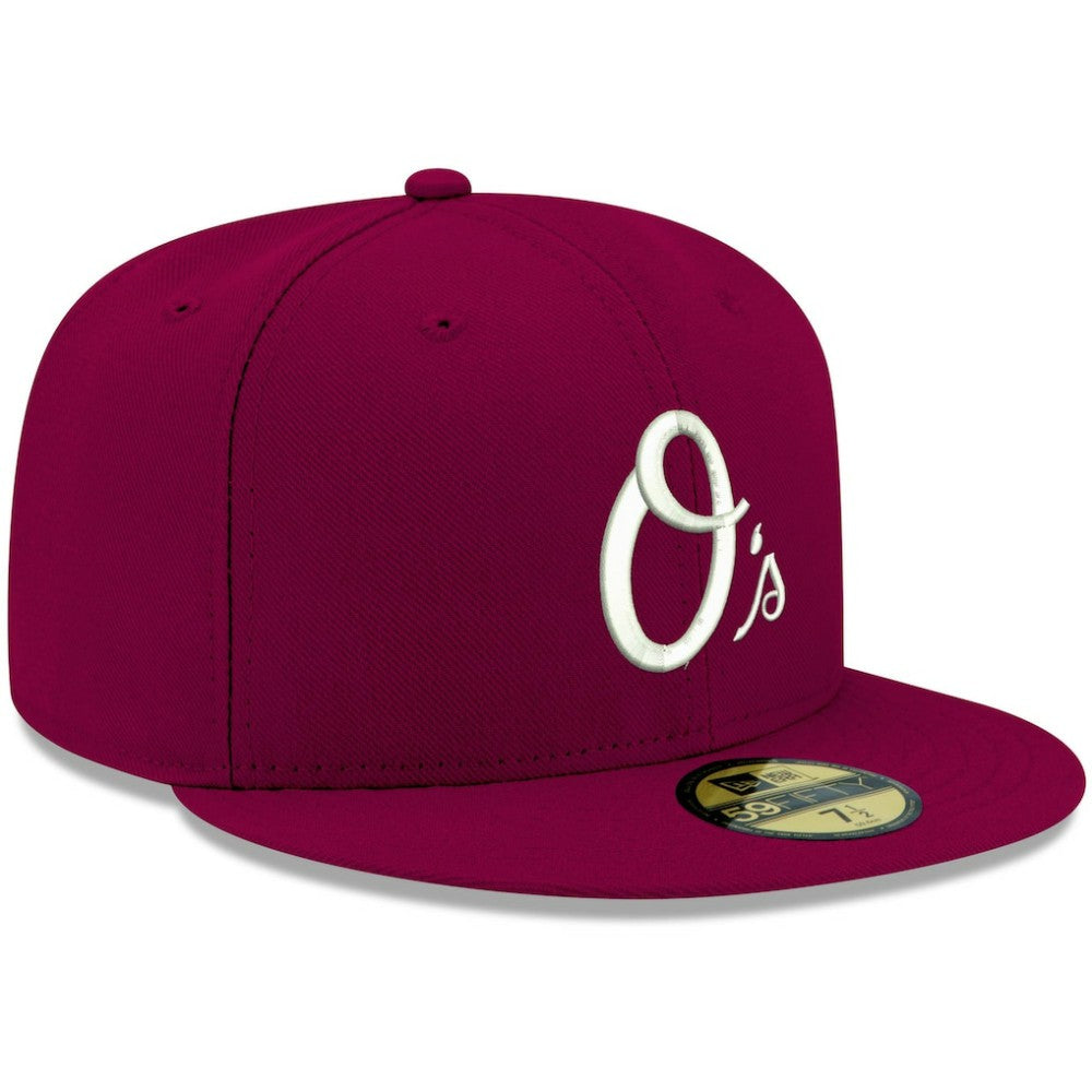 Baltimore Orioles White Logo 59FIFTY Fitted Hat - Cardinal | New Era