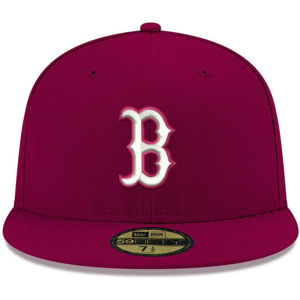 Boston Red Sox White Logo 59FIFTY Fitted Hat - Cardinal | New Era