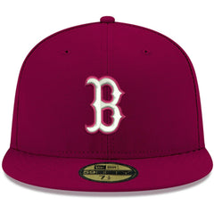Boston Red Sox White Logo 59FIFTY Fitted Hat - Cardinal | New Era