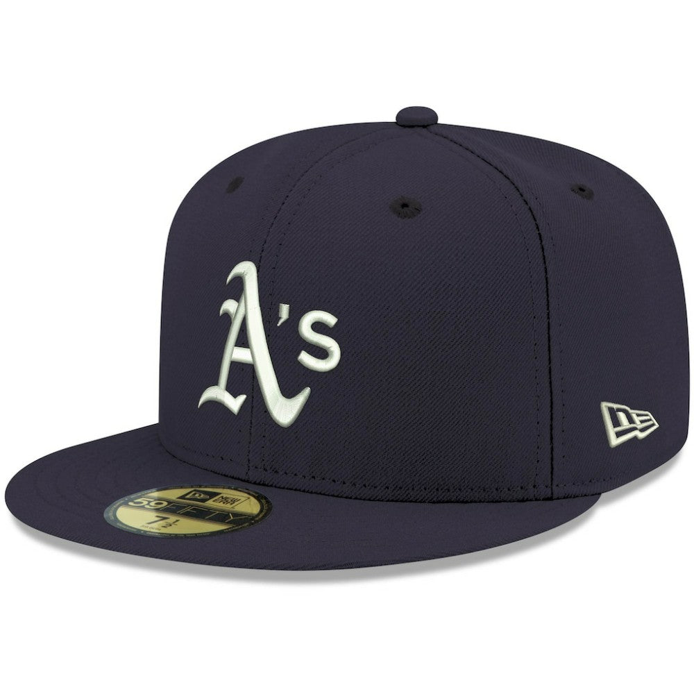 Athletics White Logo 59FIFTY Fitted Hat - Navy | New Era
