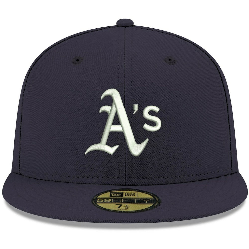Athletics White Logo 59FIFTY Fitted Hat - Navy | New Era