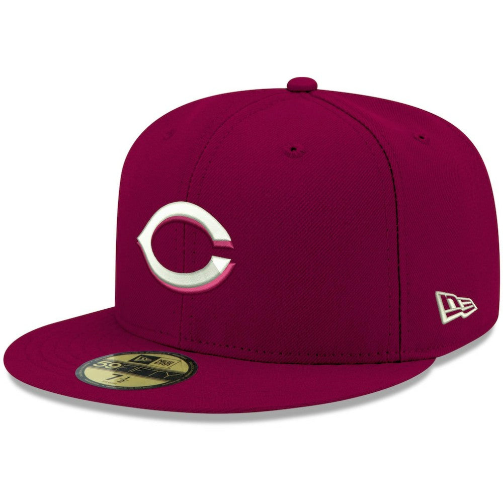 Cincinnati Reds White Logo 59FIFTY Fitted Hat - Cardinal | New Era