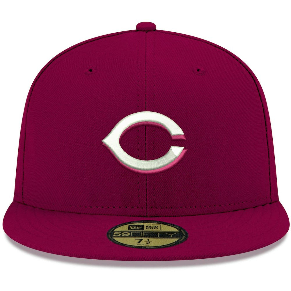 Cincinnati Reds White Logo 59FIFTY Fitted Hat - Cardinal | New Era