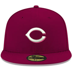 Cincinnati Reds White Logo 59FIFTY Fitted Hat - Cardinal | New Era