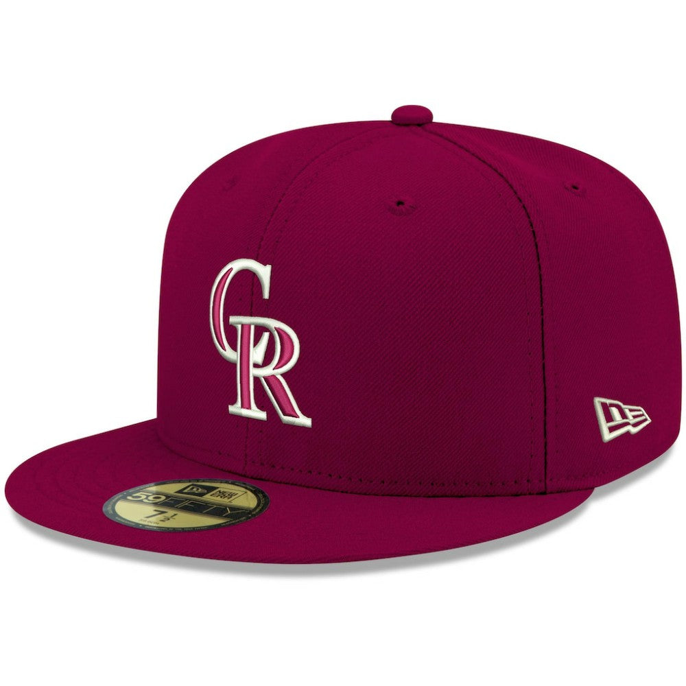 Colorado Rockies White Logo 59FIFTY Fitted Hat - Cardinal | New Era